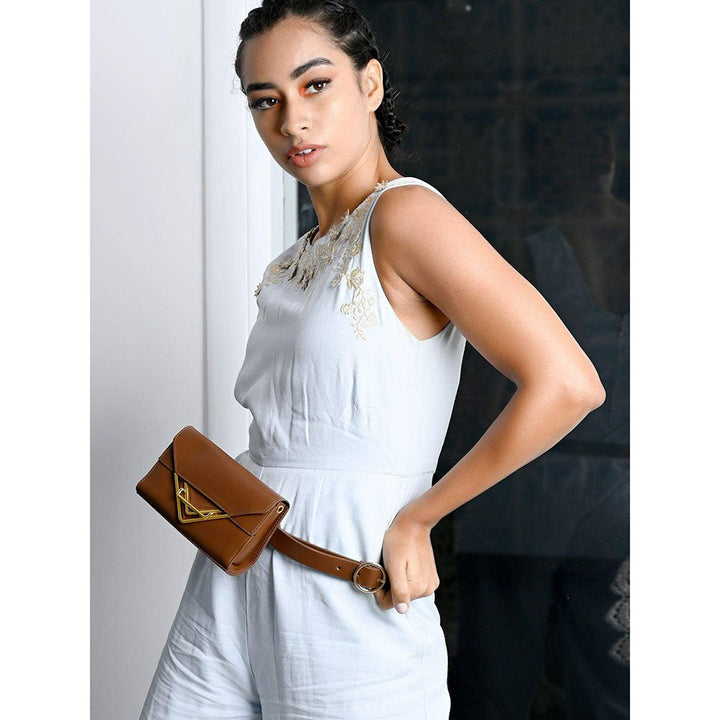 Odette Chocolate Brown Fold-Over Belt Bag