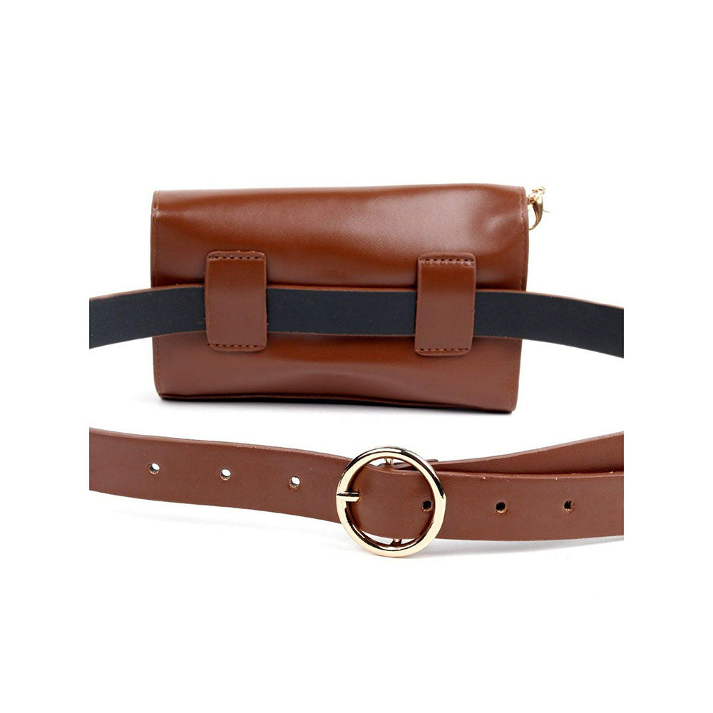 Odette Chocolate Brown Fold-Over Belt Bag