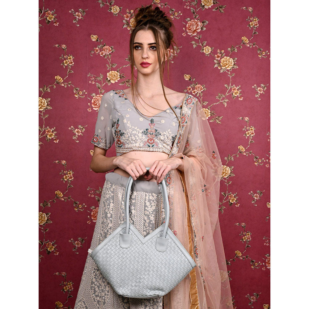 Odette Grey Patterned Hand Bag