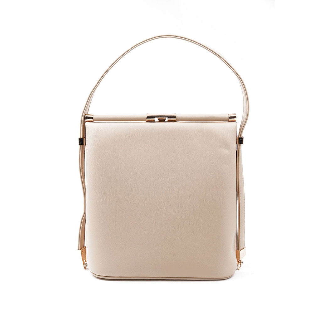 Odette Apricot Solid Handbag