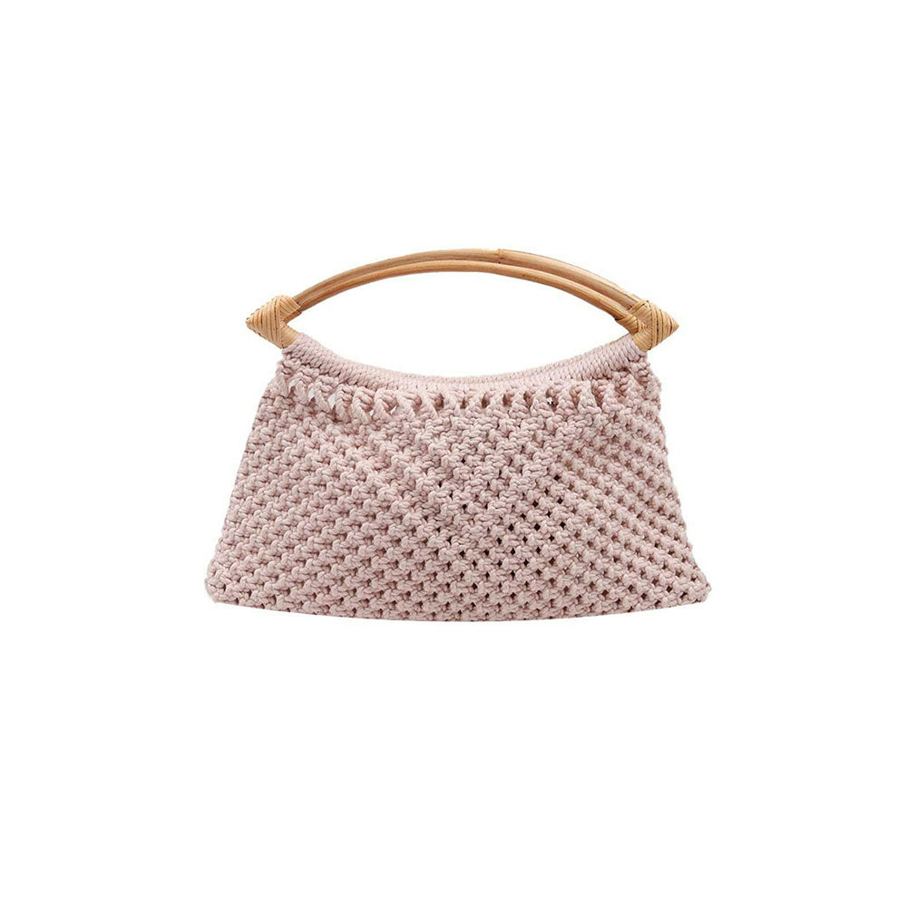 Odette Stunning Crochet Baby Pink Handle Bag