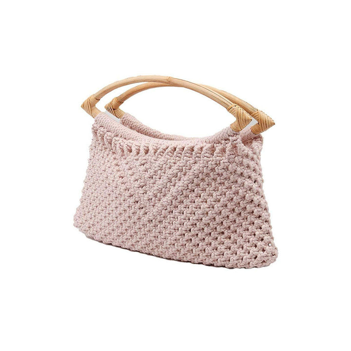 Odette Stunning Crochet Baby Pink Handle Bag