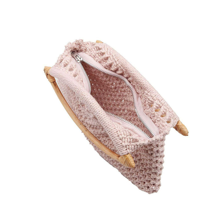 Odette Stunning Crochet Baby Pink Handle Bag