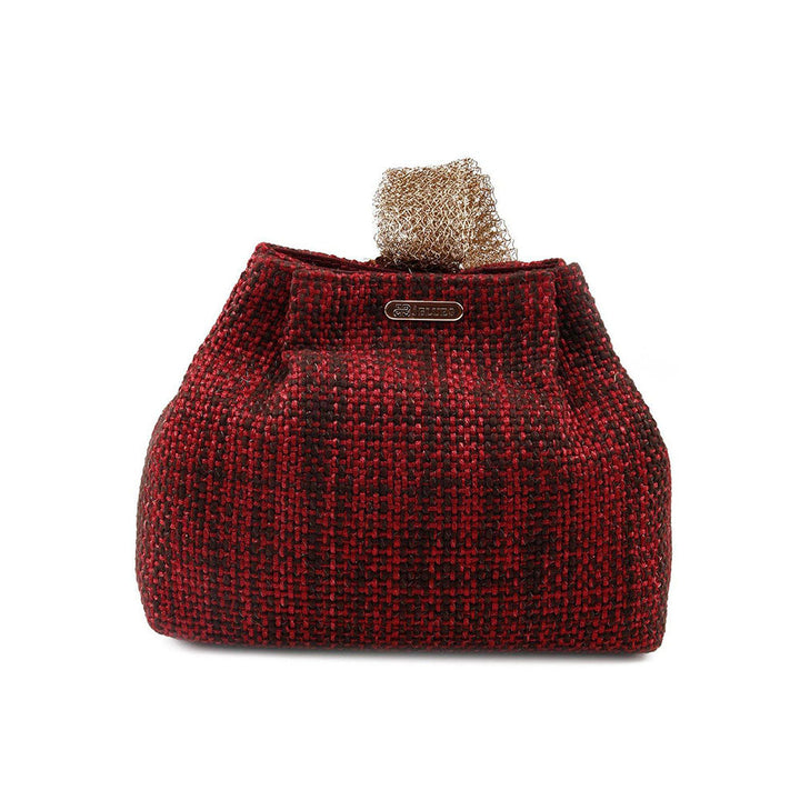 Odette Maroon Coloured Tweed Handheld Bag