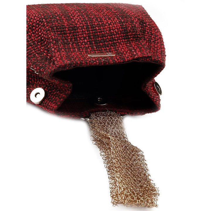 Odette Maroon Coloured Tweed Handheld Bag