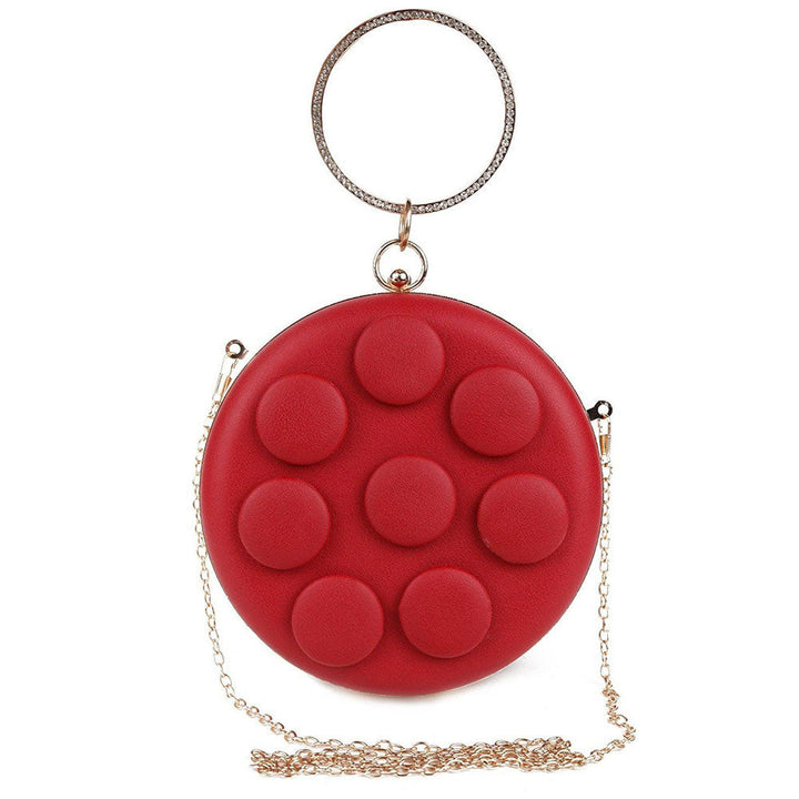 Odette Rubbywoo Red Solid Spherical Bag