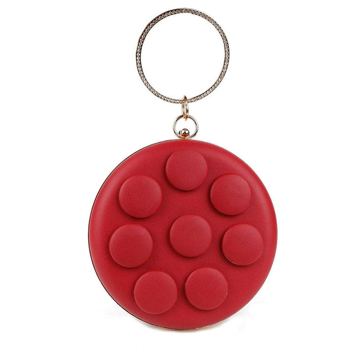 Odette Rubbywoo Red Solid Spherical Bag