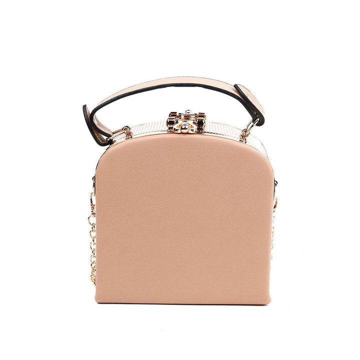 Odette Cute Peach Structured Studded Clutch