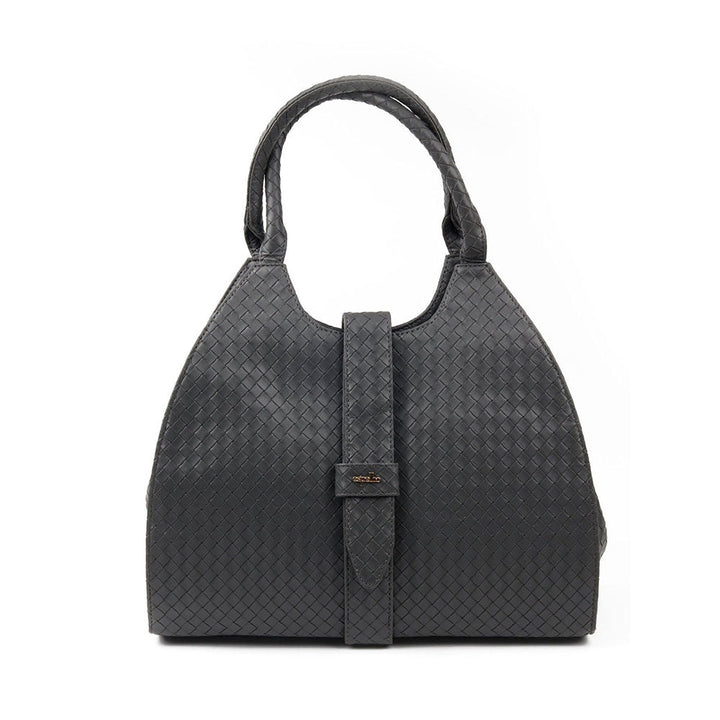 Odette Grey Patterned Spacious Handbag