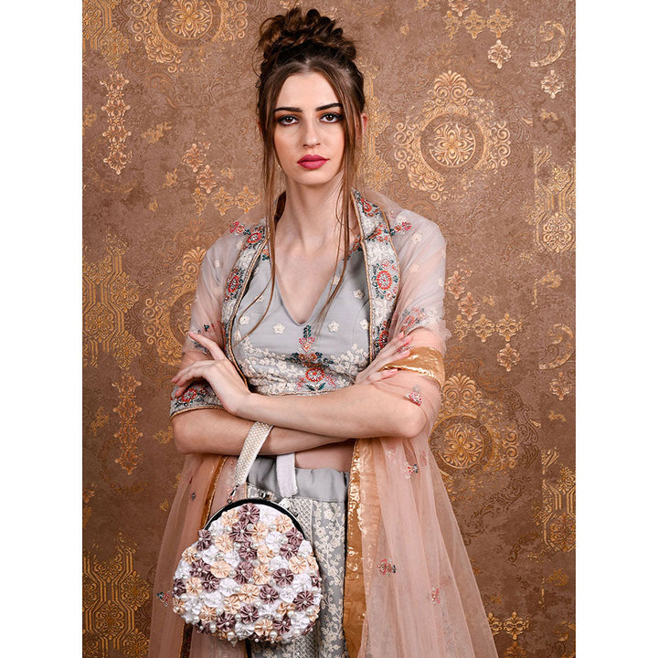 Odette Multicolored Floral Bridal Clutch Bag