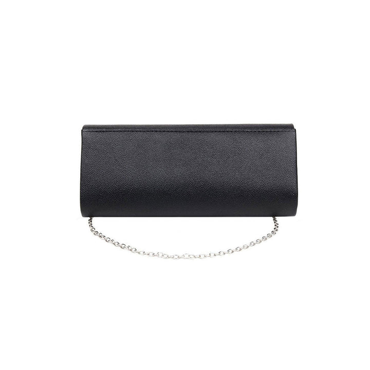 Odette Black Textured Crystal-Embellished Clutch