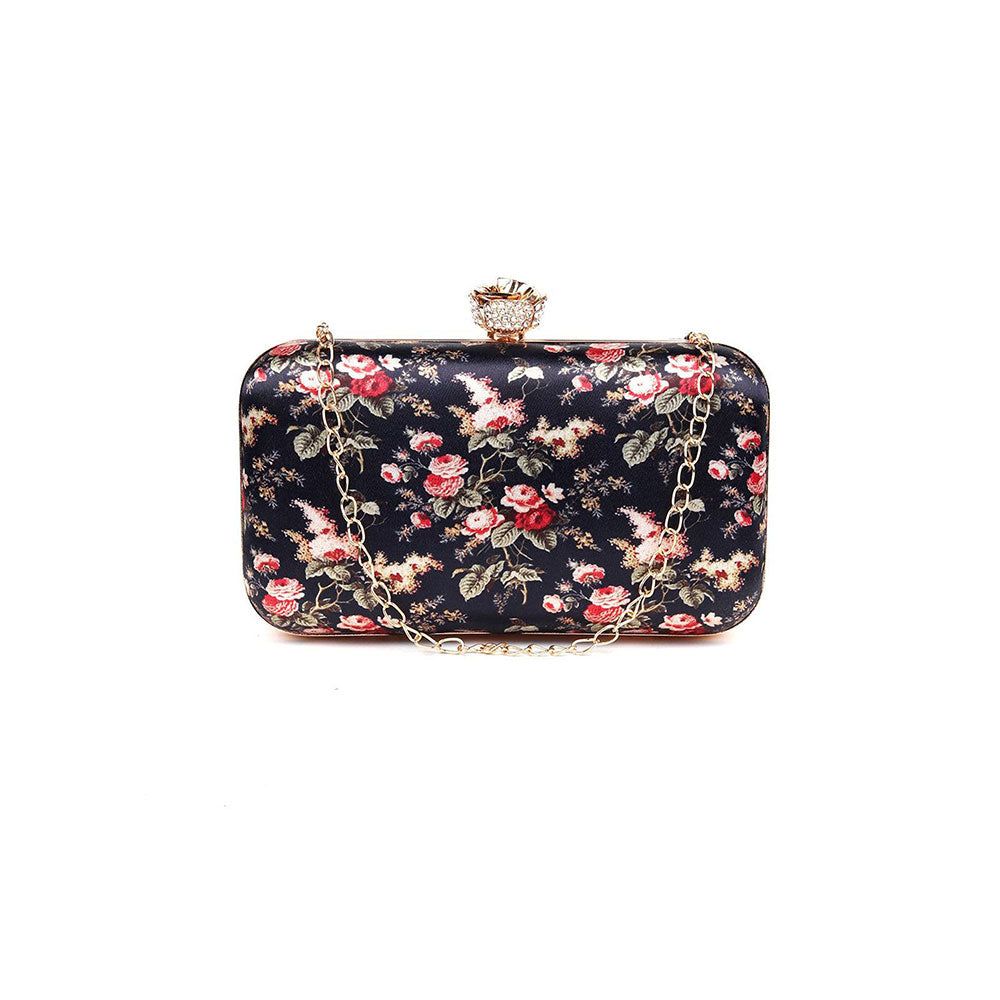 Odette Satin Navy Blue Adorable Rectangular Clutch