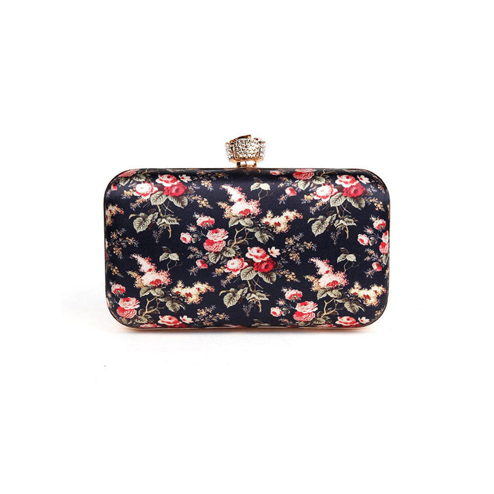 Odette Satin Navy Blue Adorable Rectangular Clutch