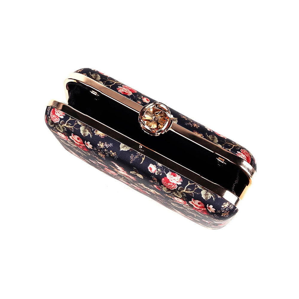 Odette Satin Navy Blue Adorable Rectangular Clutch