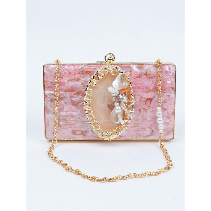 Odette Classy Pink Embellished Clutch