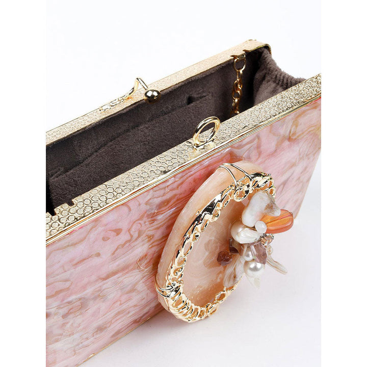 Odette Classy Pink Embellished Clutch