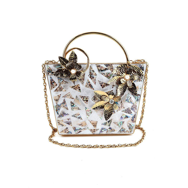 Odette Floral Metallic Engraved Clutch