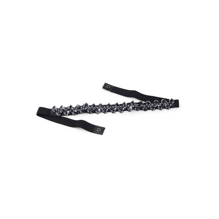 Odette Black Embellished Elastane Belt