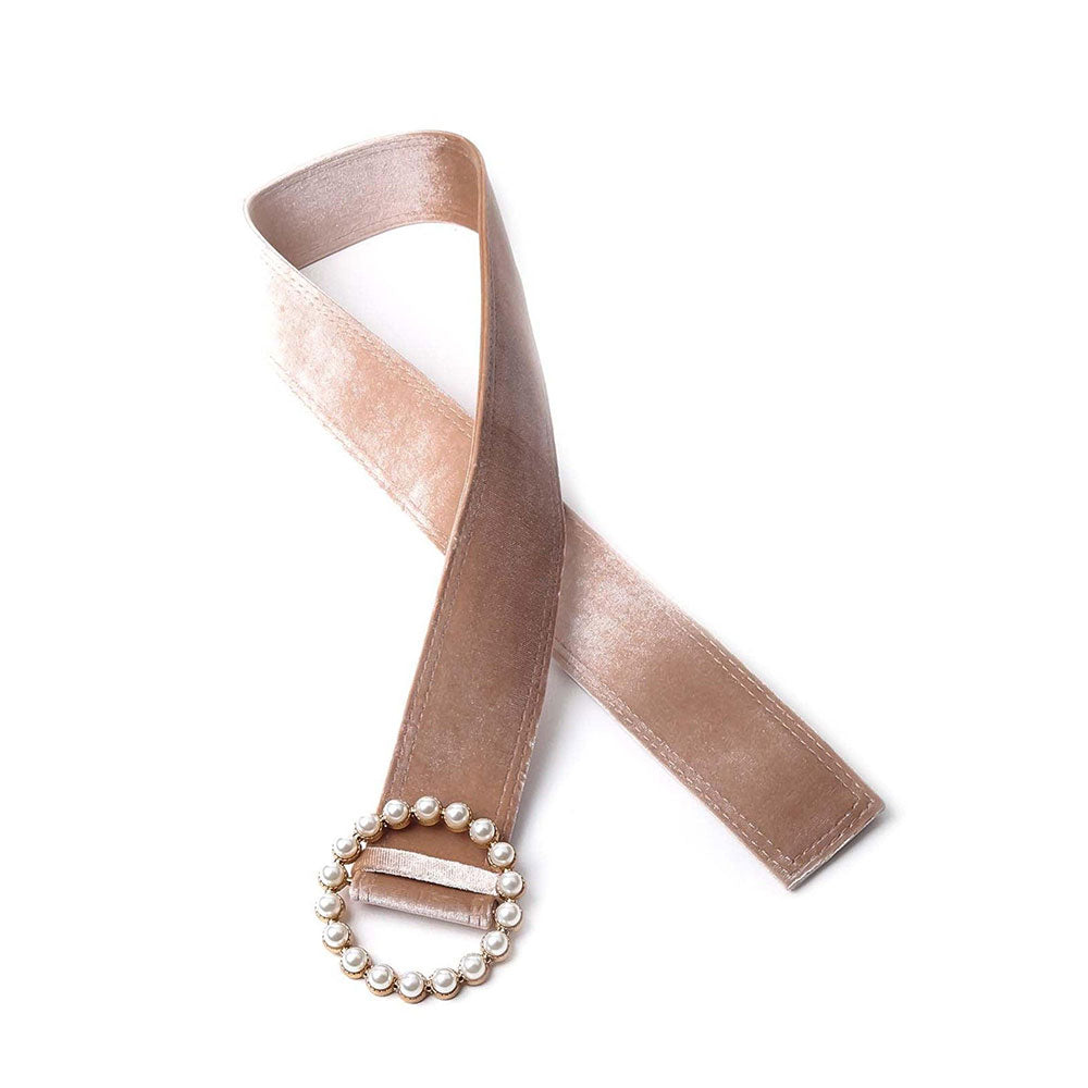 Odette Classic Skin Coloured Belt Adorned With Artifical Pearls