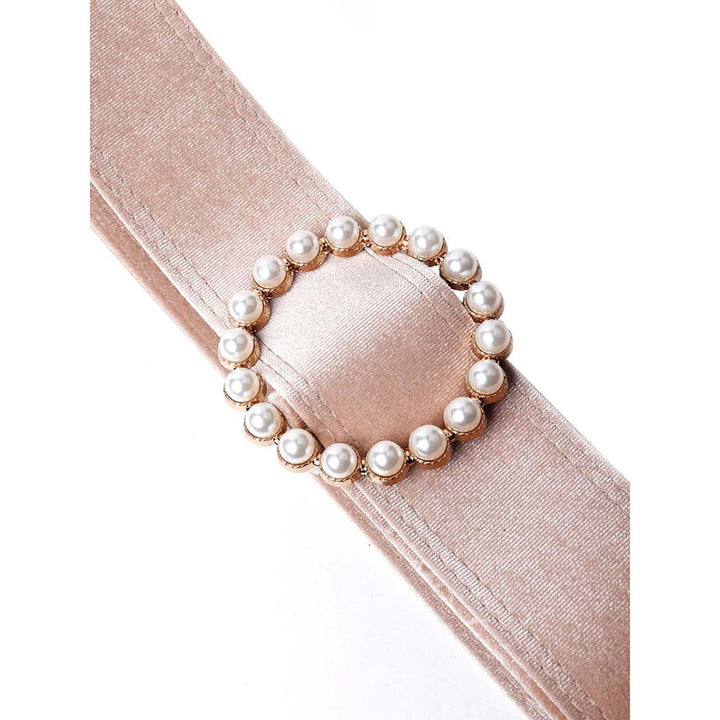 Odette Classic Skin Coloured Belt Adorned With Artifical Pearls