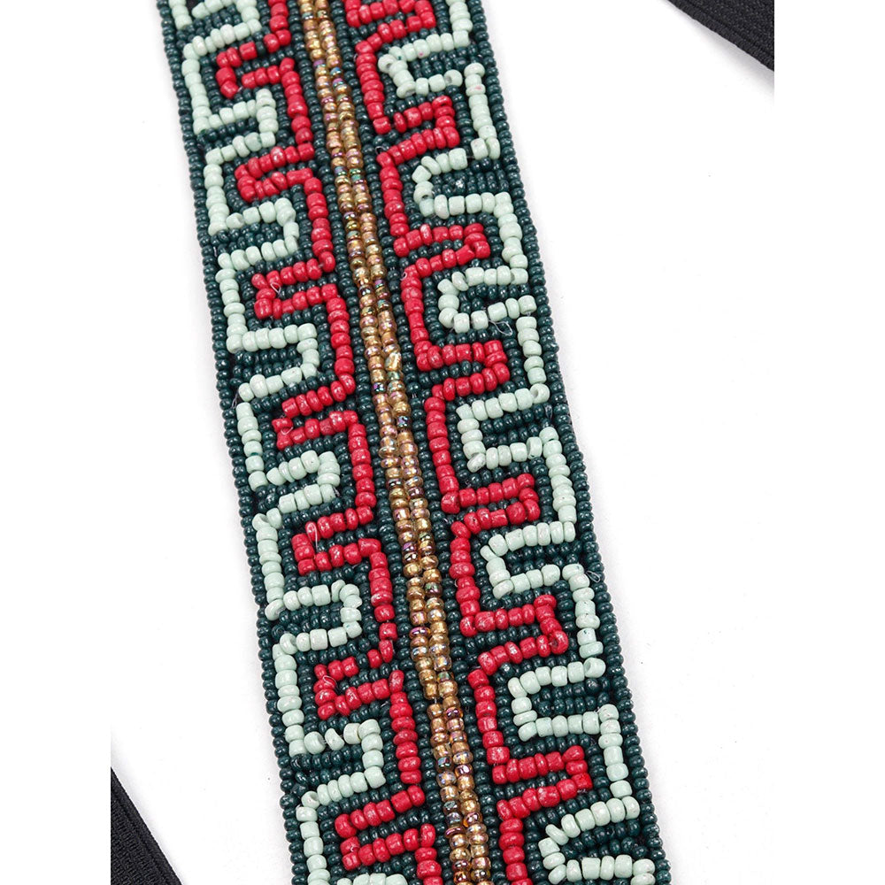 Odette Boho Style Beaded Belt (Red)