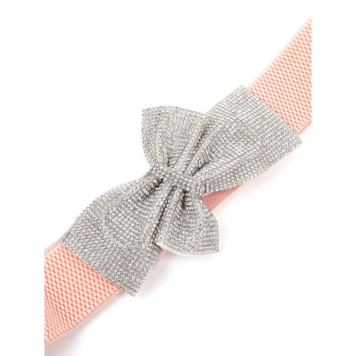 Odette Peach Belt With Silver Stone Bow