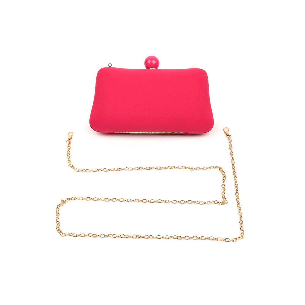 Odette Dark Pink Solid Party Clutch