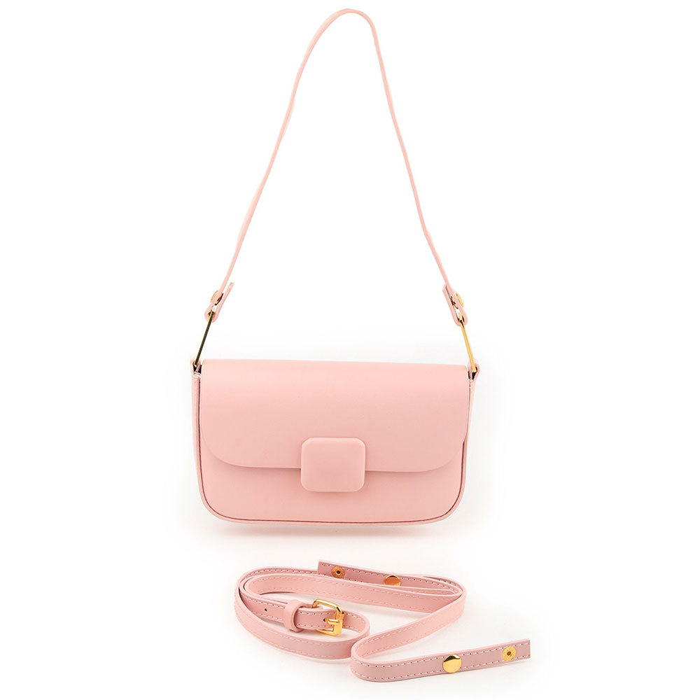 Odette Pink Solid Party Handbag