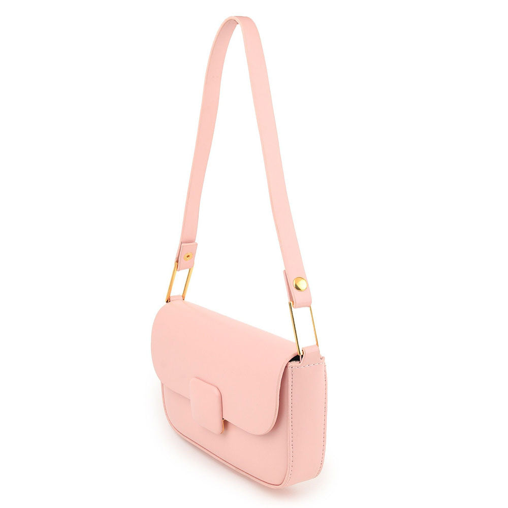 Odette Pink Solid Party Handbag