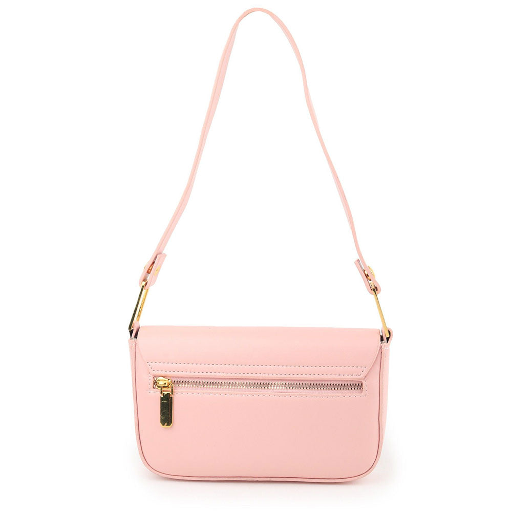 Odette Pink Solid Party Handbag