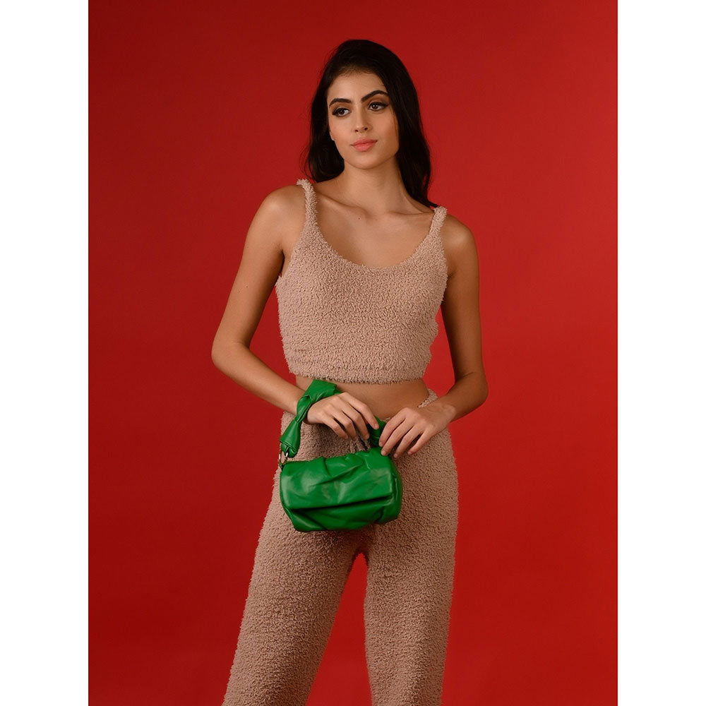 Odette Pop-Up Green Solid Handbag