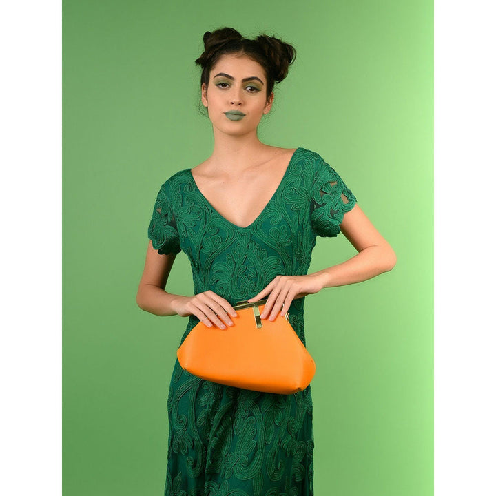 Odette Orange Solid Clutch