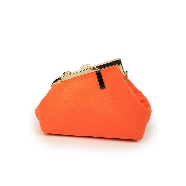 Odette Orange Solid Clutch