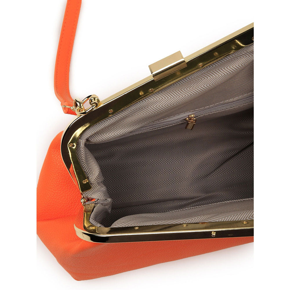 Odette Orange Solid Clutch