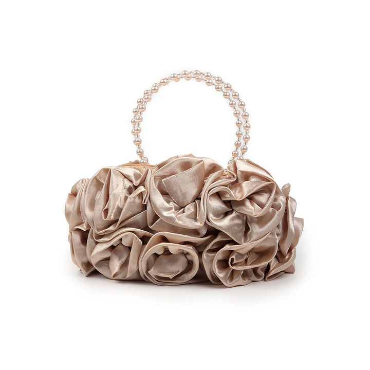 Odette Silky Ruffled Beige Handbag