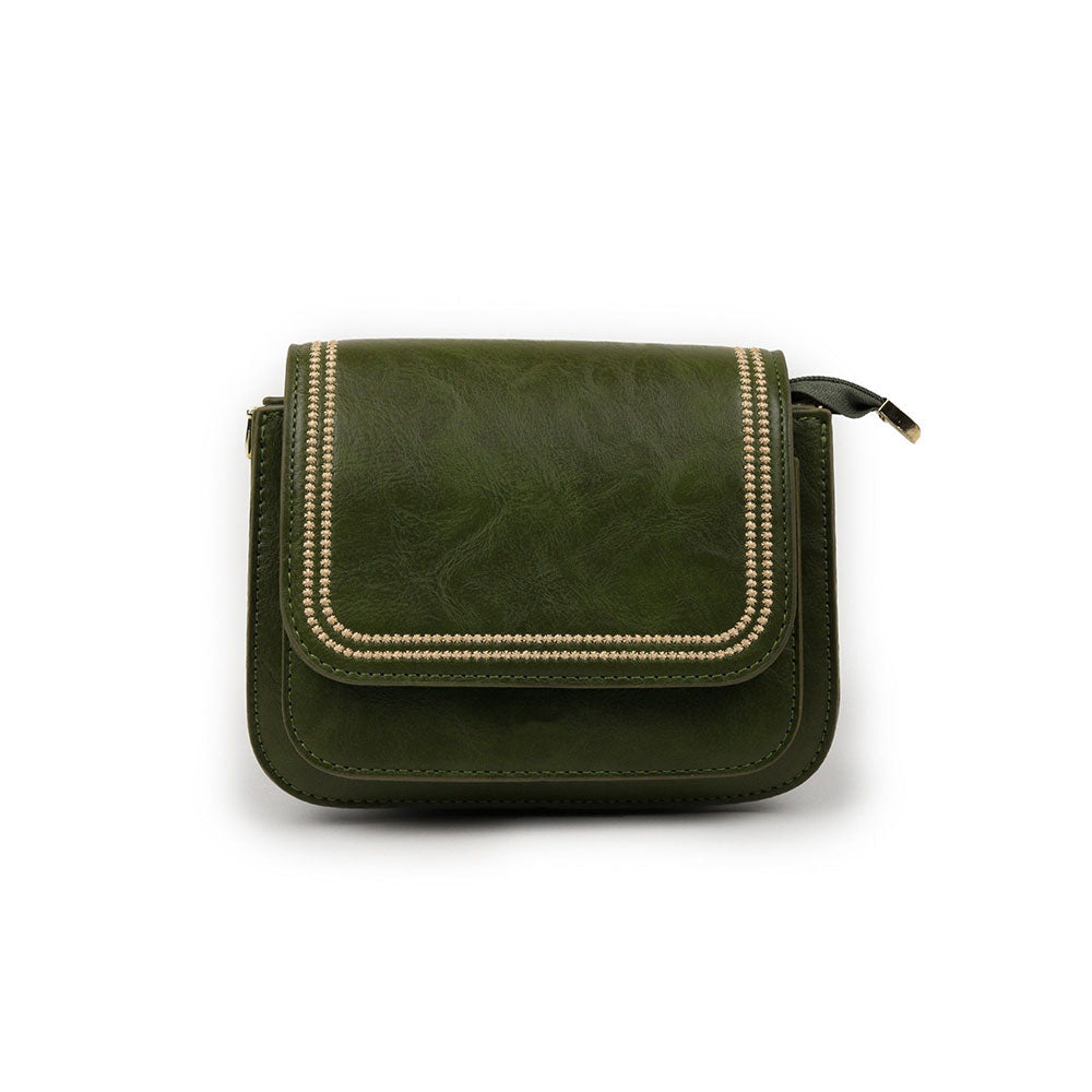 Odette Green Embroidered Formal Clutch