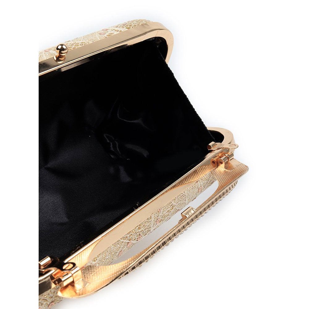 Odette Gold Embroidered Bridal Clutch