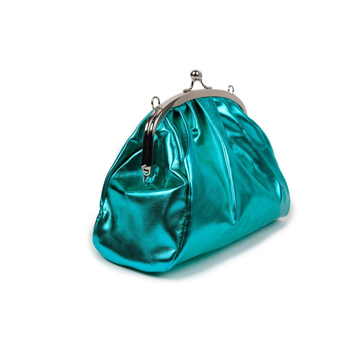 Odette Metallic Green Party Clutch