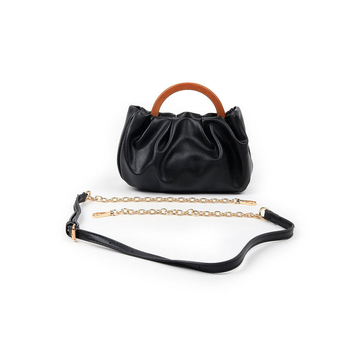 Odette Black Ruched Clutch