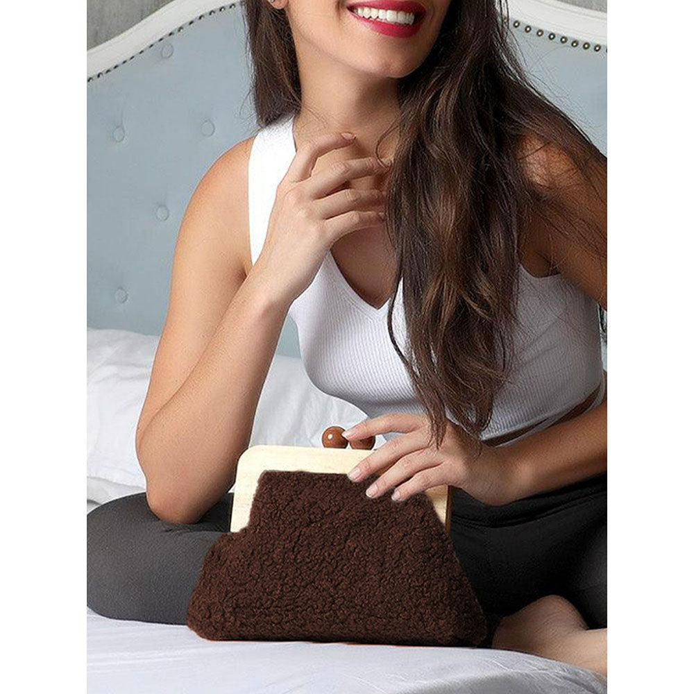 Odette Awe-Worthy Smart Brown Clutch Bag