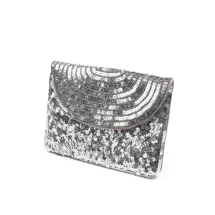 Odette Grey Sequence Envelope Clutch