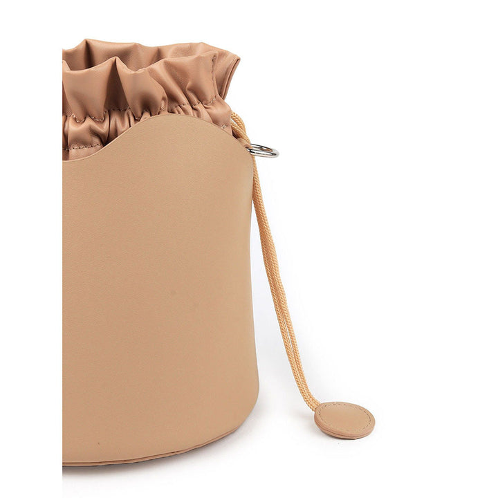 Odette Beige Solid Western Potli Bag