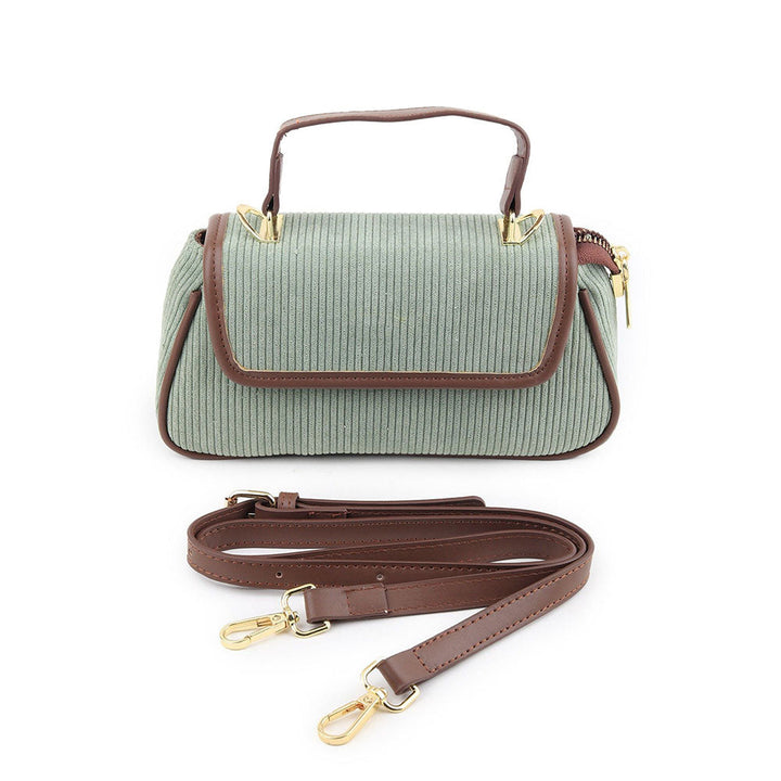 Odette Green and Brown Textured Handbag