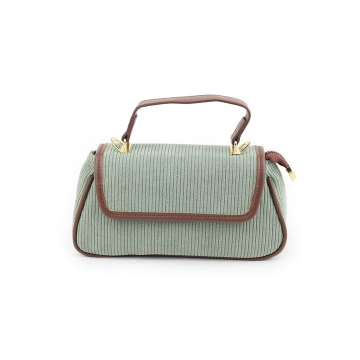 Odette Green and Brown Textured Handbag