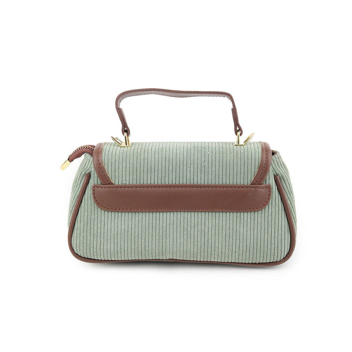 Odette Green and Brown Textured Handbag