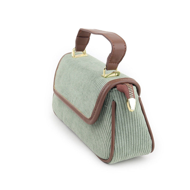 Odette Green and Brown Textured Handbag