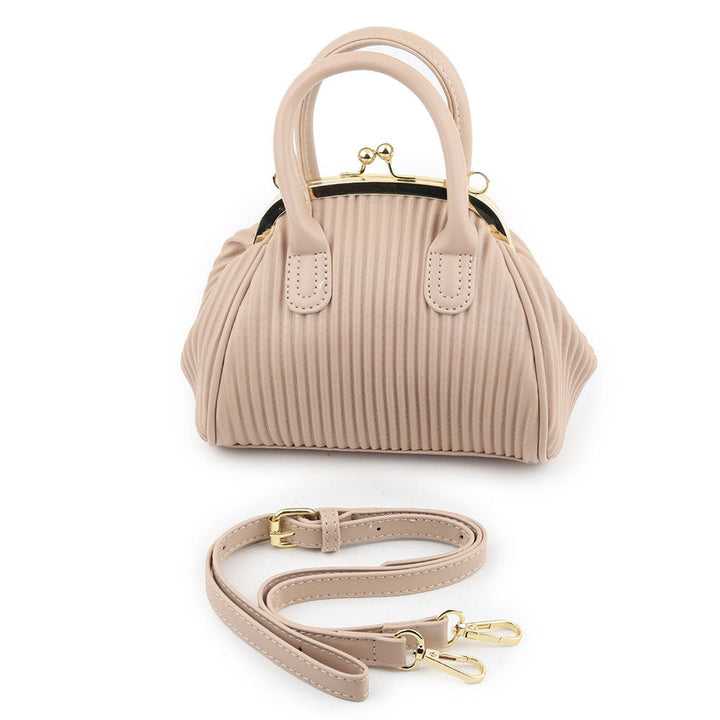 Odette Beige Textured Handbag