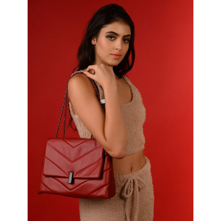 Odette Red Patterned Handbag