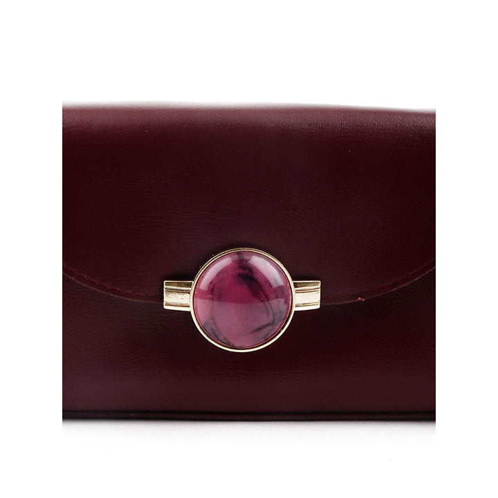 Odette Deep Maroon Gorgeous Smooth Texture Belt Bag for Women