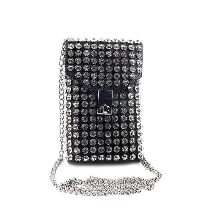 Odette Gorgeous Black Studded Belt Bag for Women